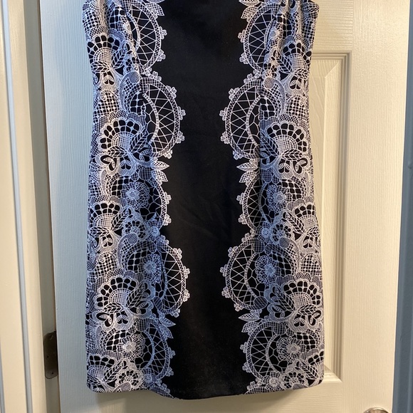 Alfani Petite short sleeve black and white dress - Picture 3 of 12